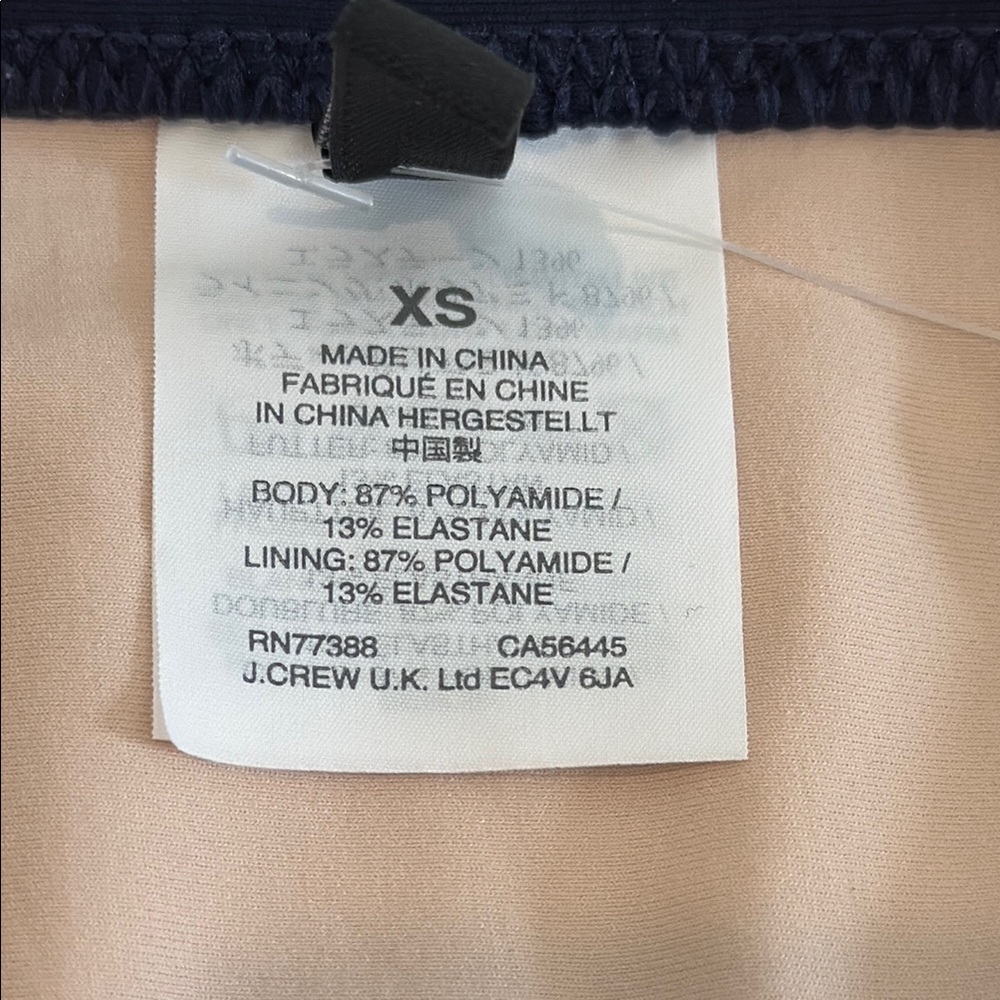 NWT J. Crew Navy Laser-Cut Bikini Bottoms with Nude Lining - Picture 2 of 6